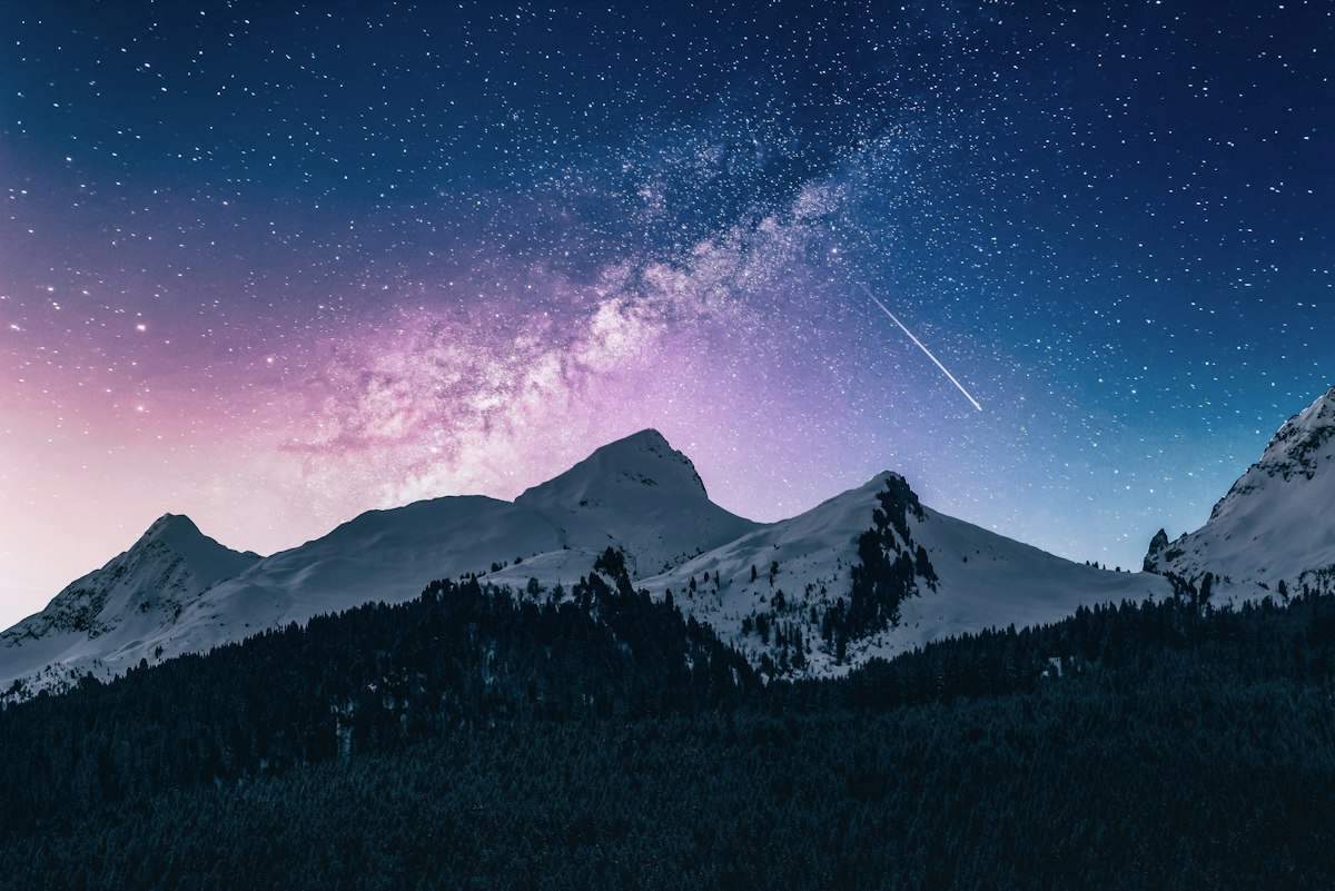 Night over peaks